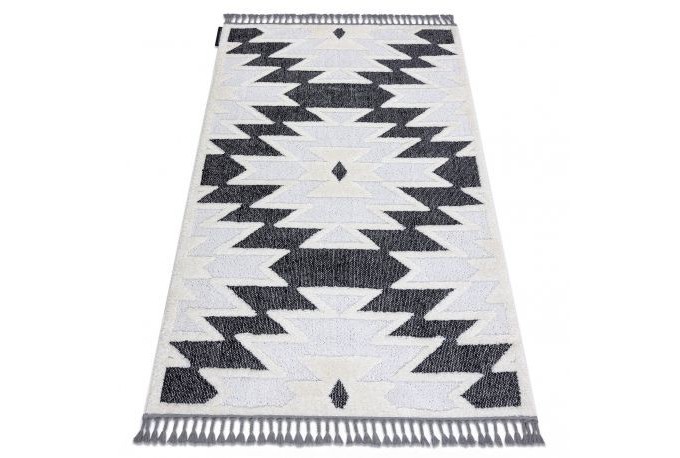 Balto rašto kilimas MAROC Etno yra populiarus kilimas iš Maroko, kuris garsėja savo unikaliu etninės dizaino stiliumi