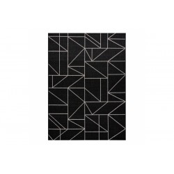 Juodas sizalio kilimas su geometriniais motyvais