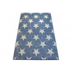 Mėlynas sizalio kilimas su žvaigždėmis