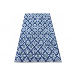 Mėlynas sizalio kilimas su COLOR Gėlėmis