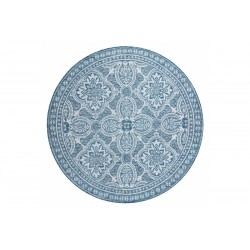 Apvalus mėlynas kilimas su ornamentu LOFT