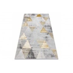 Auksiniai akcentai LIRA Trikampiuose pilkos spalvos kilime