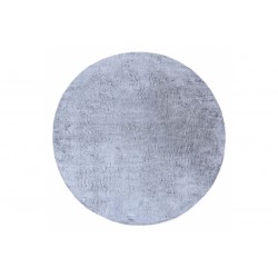 Apvalus pilkas kailio imitacijos kilimas