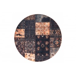 Juodas apvalus kilimas su raštais ANTIKA
