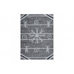 Pilkas kilimas su actekų raštais