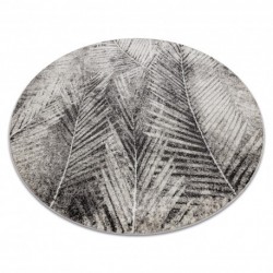 MATEO 8035/944 - Modernus palmių lapai, pilkas / smėlio ratas