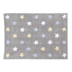 Lorena Canals skalbiamas kilimas Tricolor Star Gray/Blue